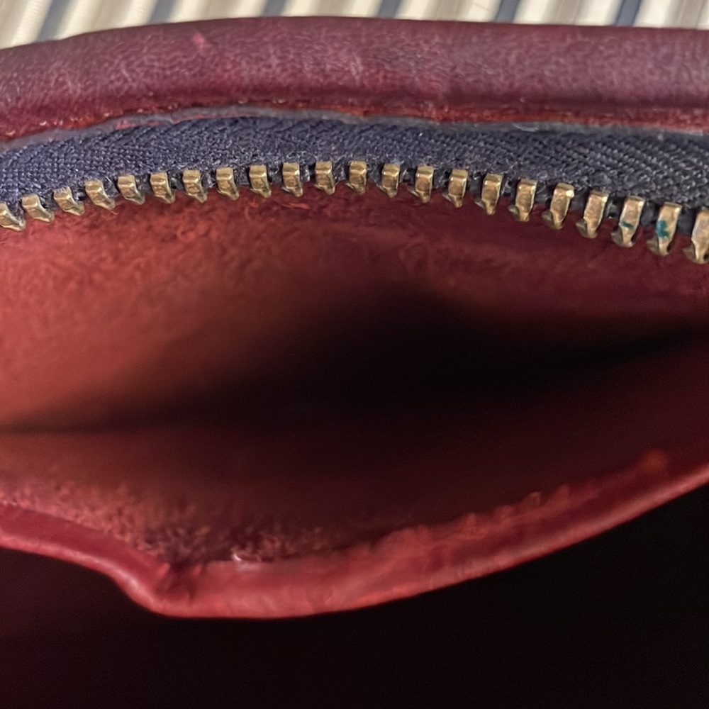 VINTAGE COACH BASIC BAG ZIPPERED CLUTCH 9455 BURGUNDY GLUE IN REG NEW YORK CITY - Picture 9 of 11